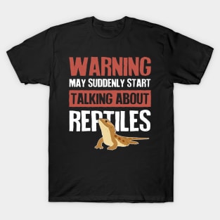 Bearded Dragon Lizard Reptile Warning T-Shirt